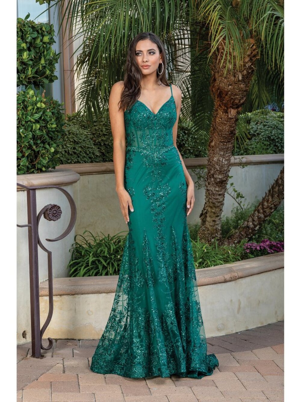NEW HUNTER-GREEN Evening Gown Floor Length Formal Elegant Stunning 4118
